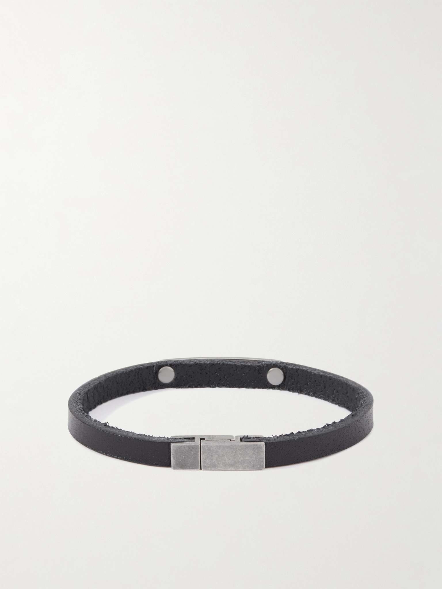 Leather and Palladium Bracelet - 3