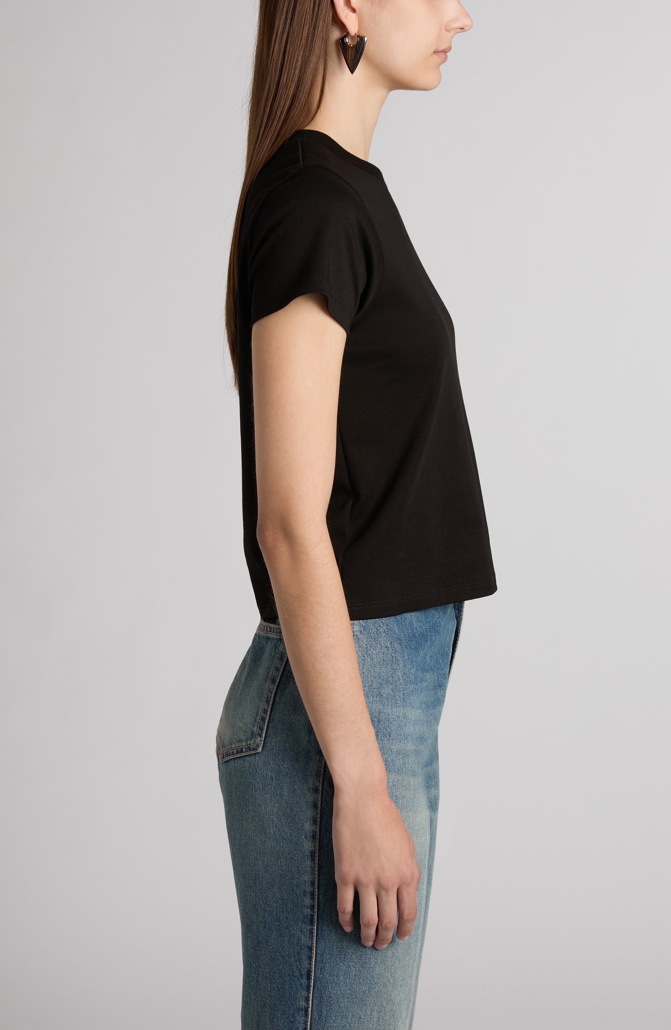 McQueen Embroidered Skull T-Shirt in Black at Nordstrom - 3