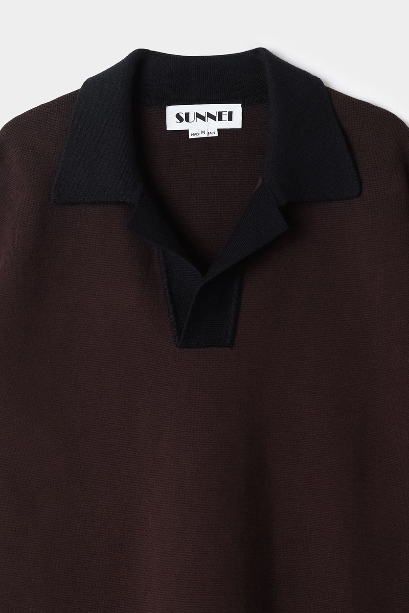 KNITTED POLO / moka brown 8