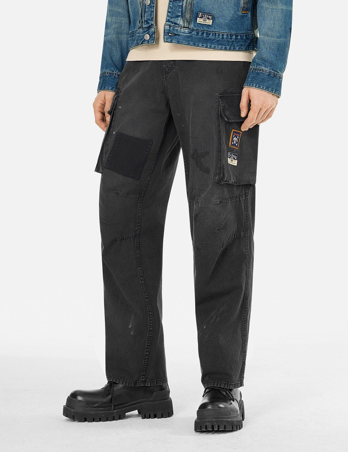 Totem Seagull Embroidery Straight Fit Cargo Pants - 8