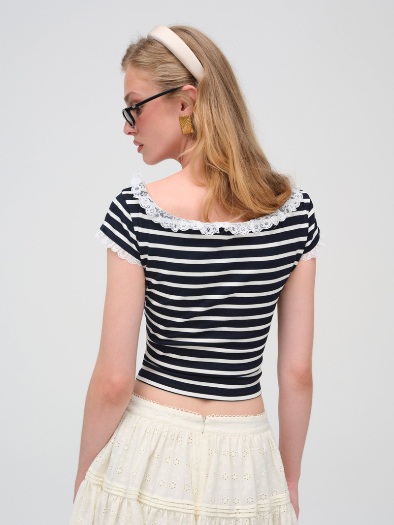 For Love & Lemons Suzette Stripe Top outlook