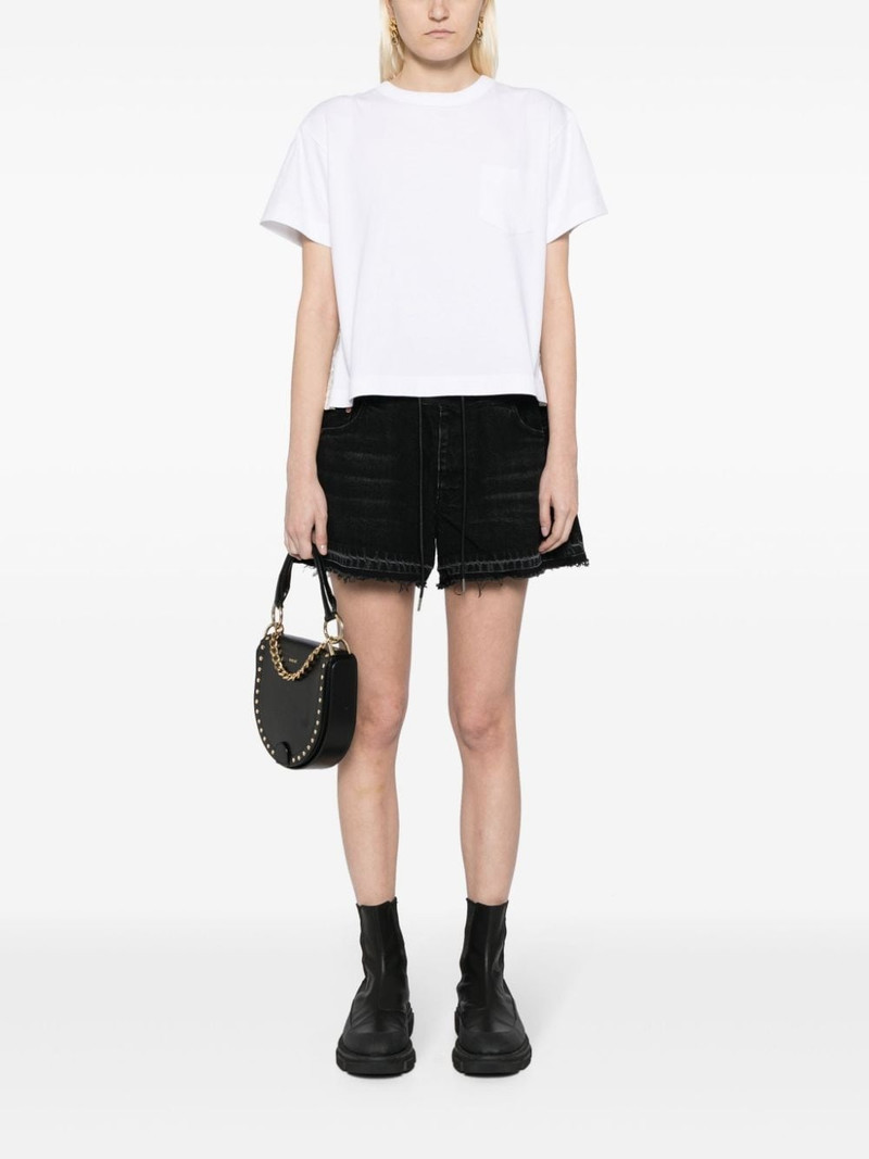 sacai drawstring-waist denim shorts outlook
