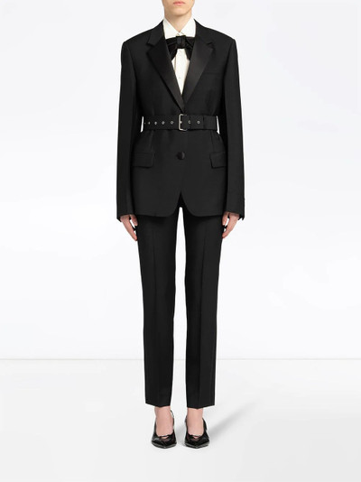 Prada belted single-breasted blazer outlook