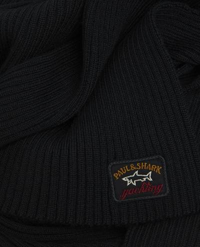 Paul & Shark Wool scarf with iconic badge outlook