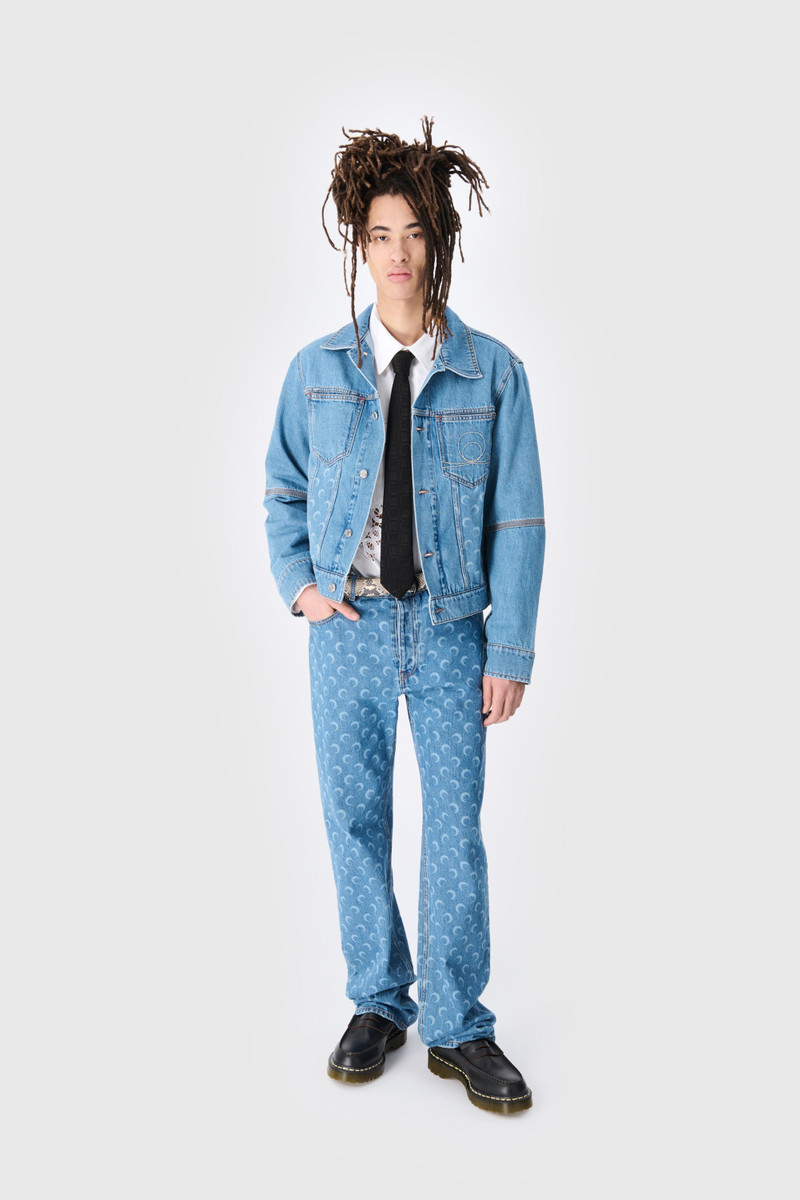 Marine Serre Moon Laser Denim Trucker Jacket outlook