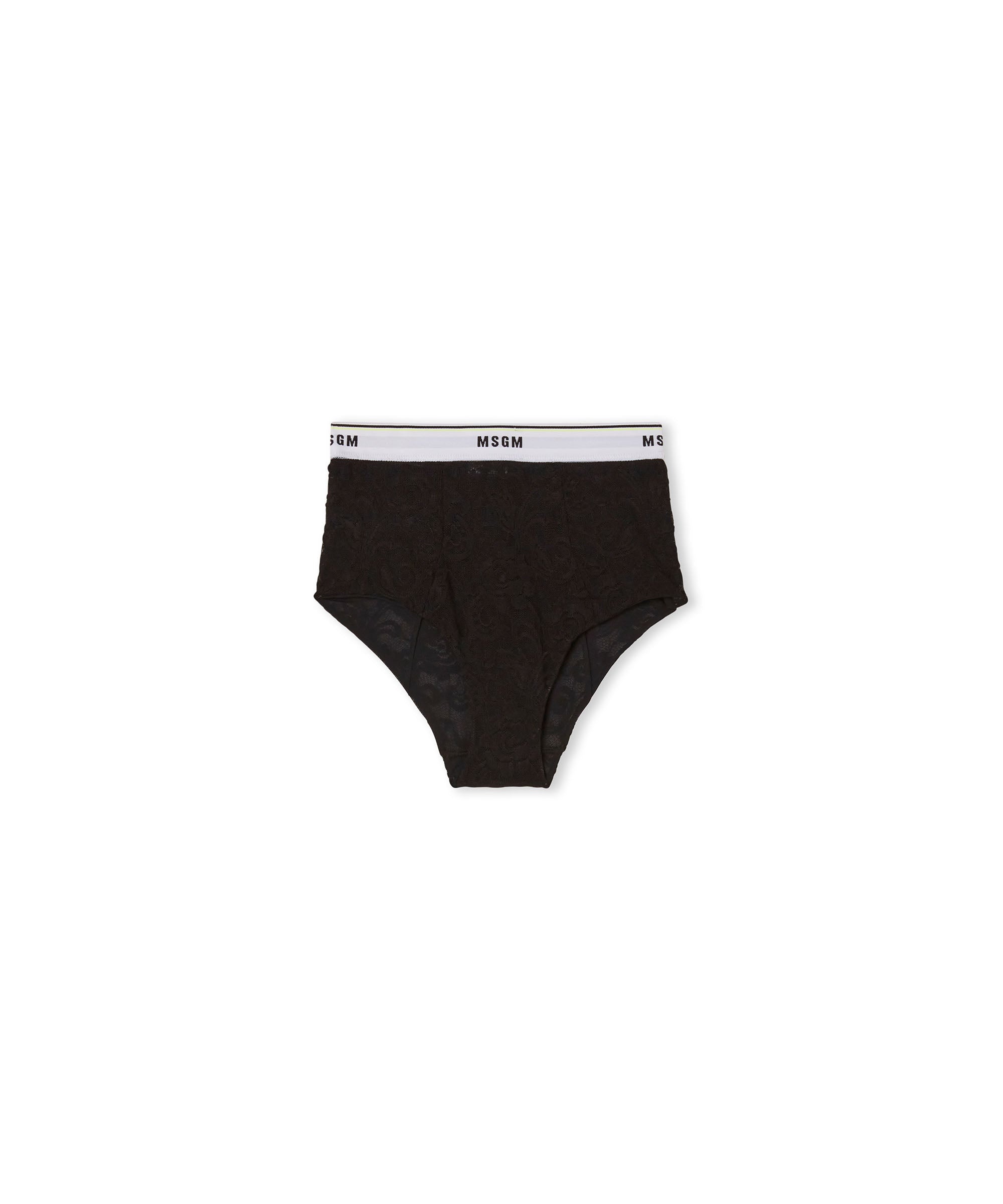 Lace culottes with elastic band - 1