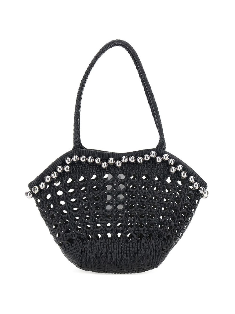 Lip woven bead-embellished shoulder bag 1