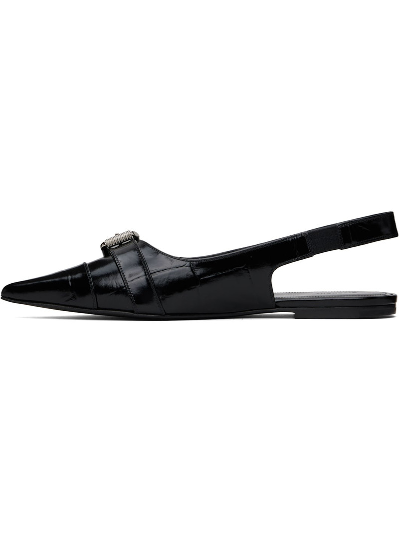Givenchy Black Voyou Flat Slingback Slippers outlook