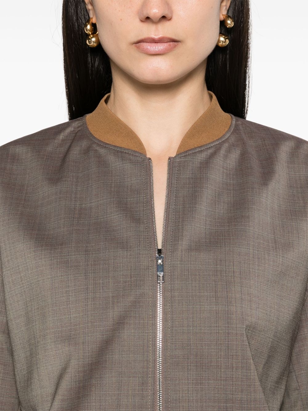 checked wool bomber jacket - 5