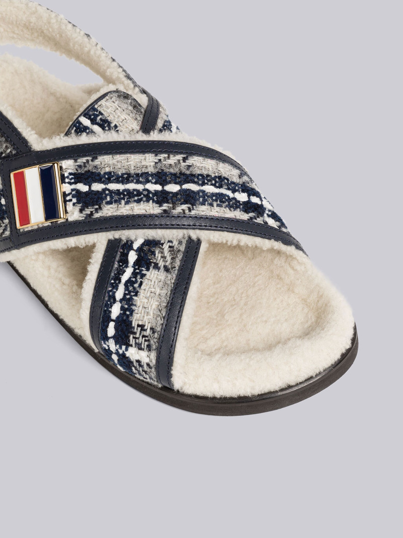 Thom Browne Tartan Ribbon Tweed Criss Cross Sandal outlook