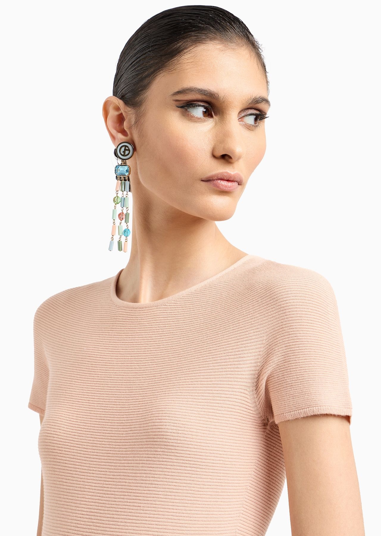 Links-stitch viscose short-sleeved jumper - 5