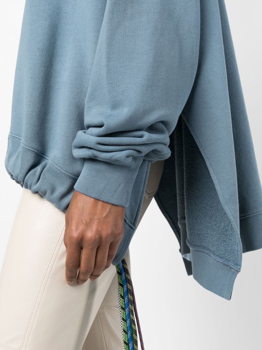cord-detail crew-neck sweatshirt - 5