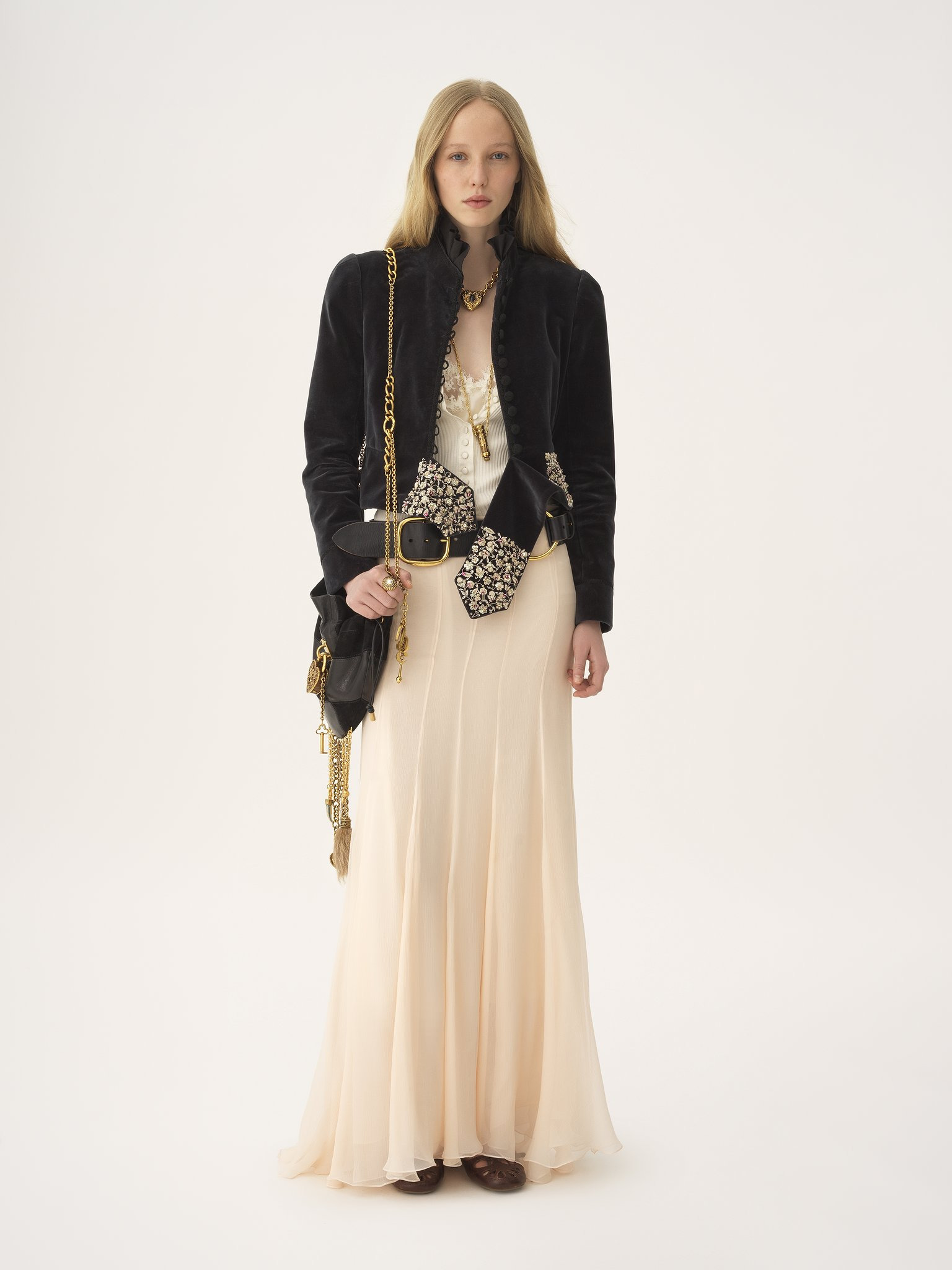 FLUID MAXI SKIRT IN SILK MOUSSELINE - 3