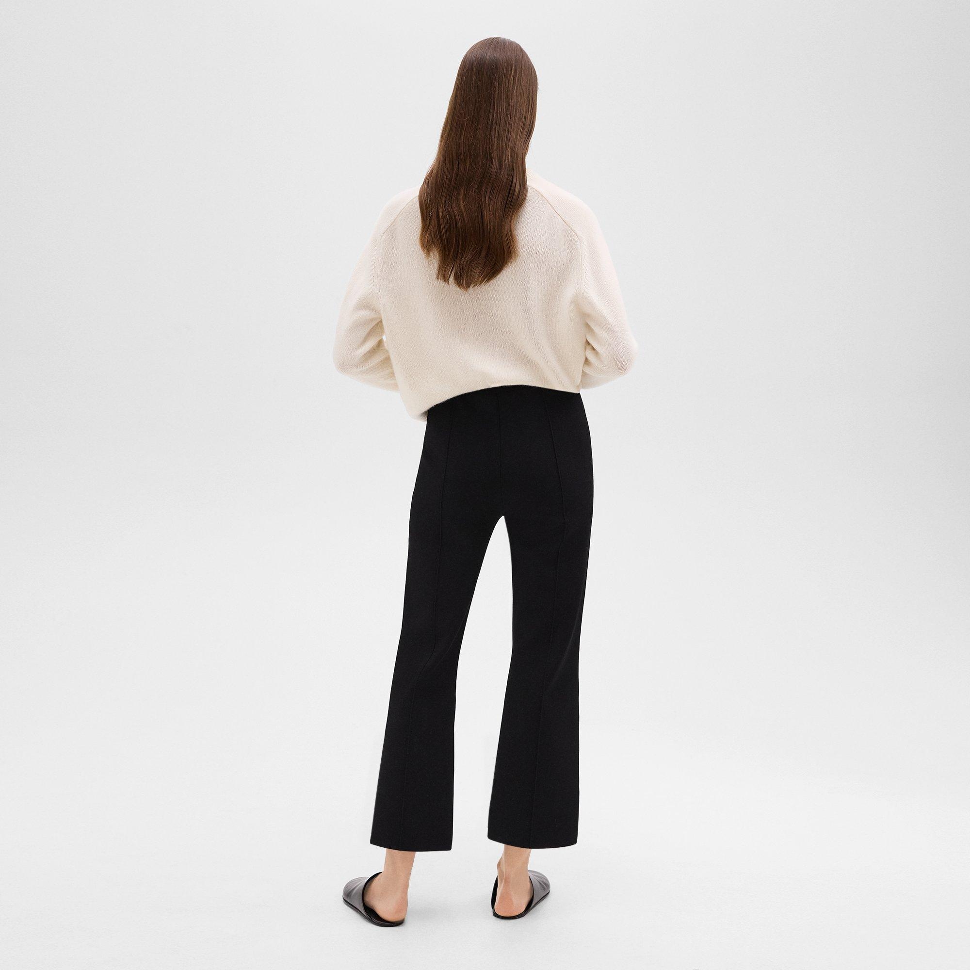 Cropped Flare Pant in Crepe Knit - 4