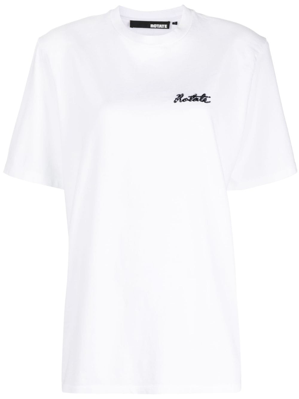 sequin logo-detail organic cotton T-shirt - 1