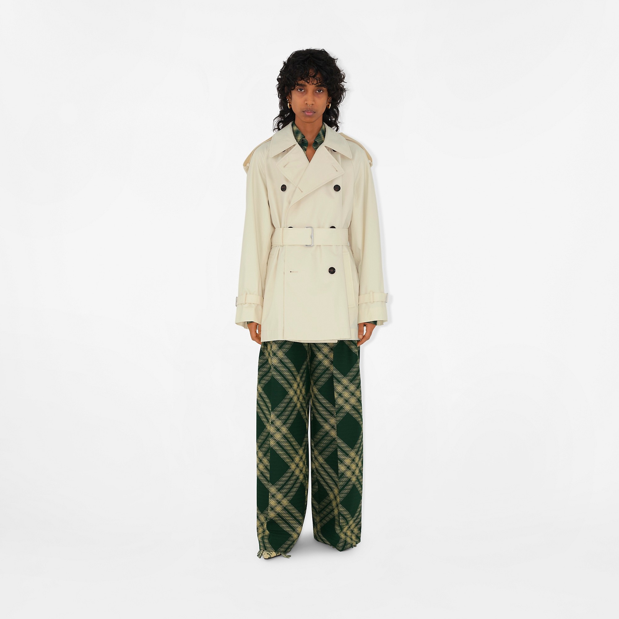Short Gabardine Trench Coat - 2