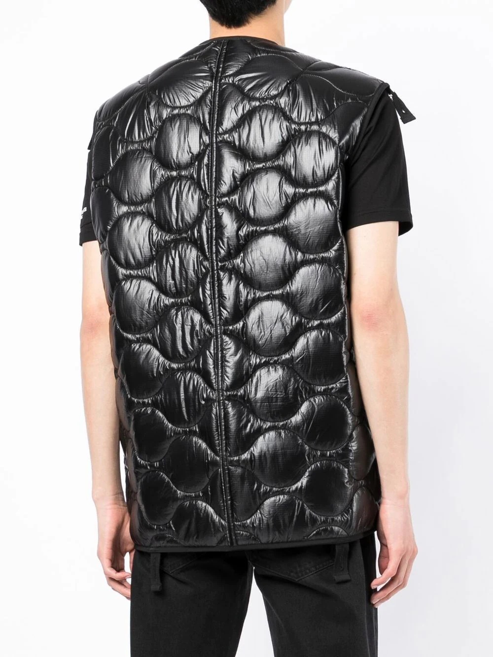 quilted transparent pocket gilet - 4