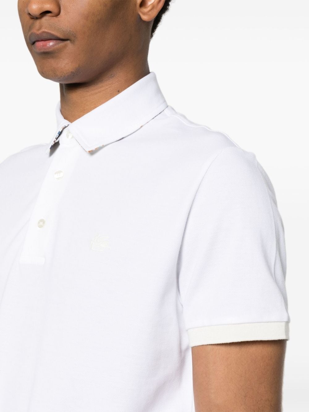 Pegaso-embroidered cotton polo shirt - 5