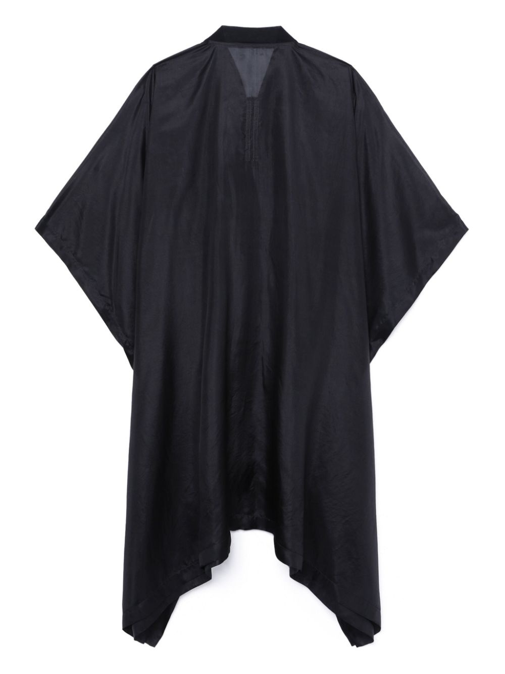 zip-front silk coat - 6