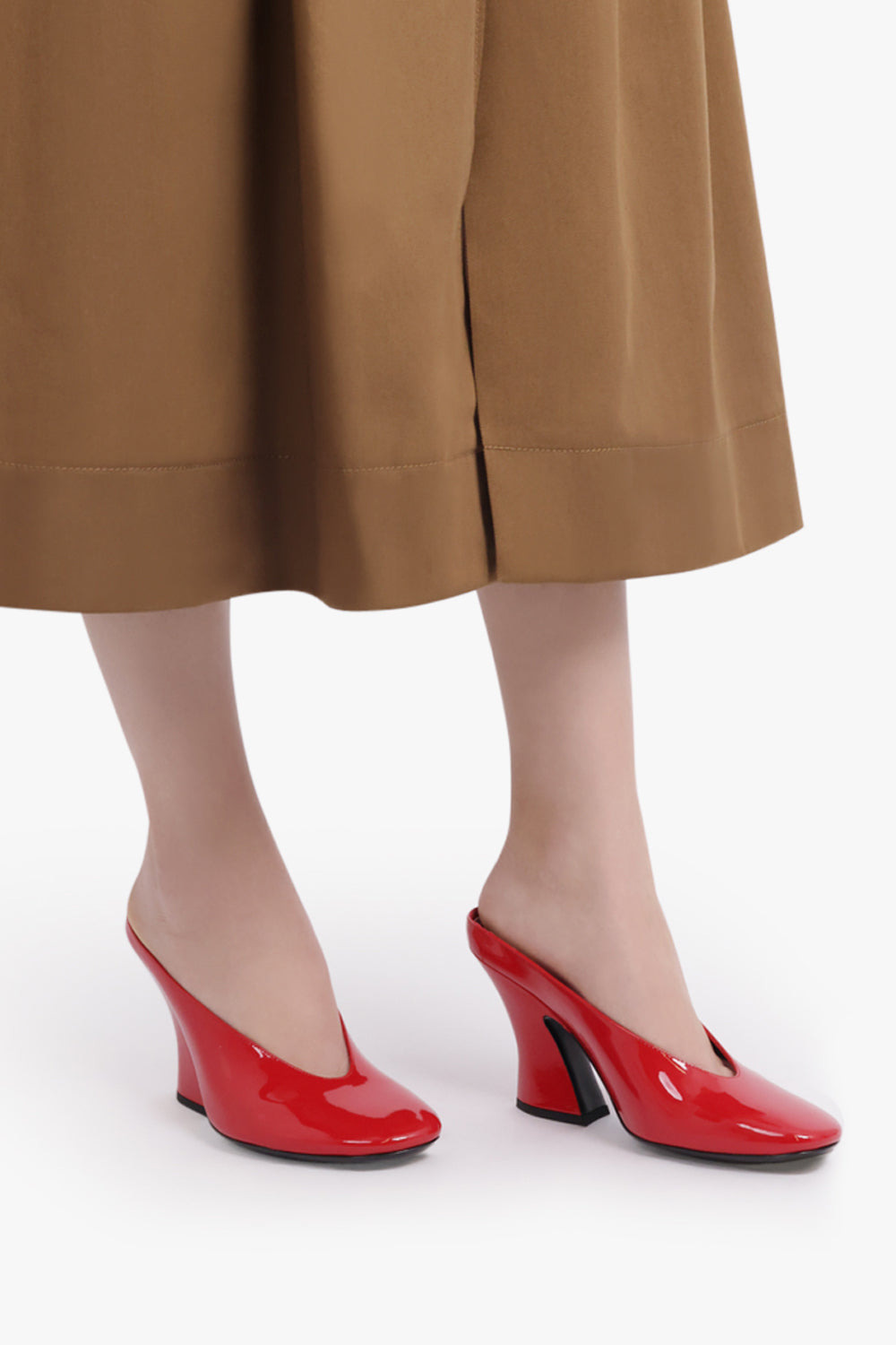 SCULPTED 95MM MULE HEEL | VERMILLION RED - 6