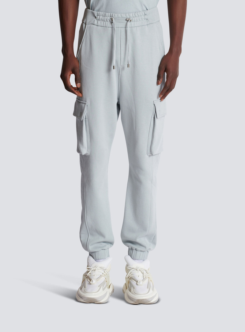 Cargo joggers with Balmain Paris print 5