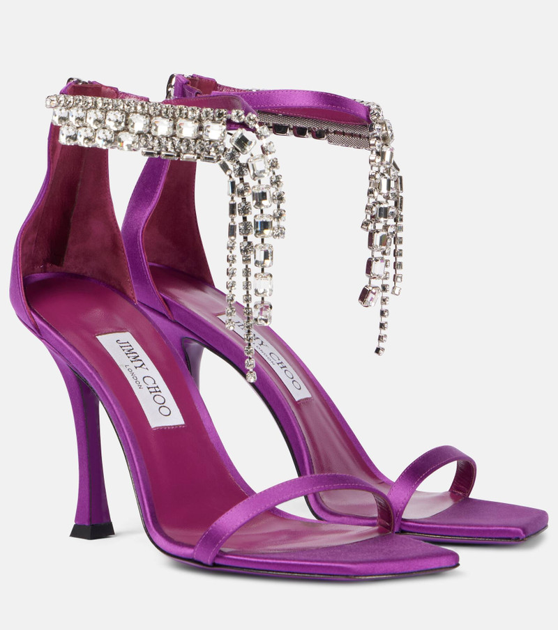 Verity 100 embellished satin sandals - 1