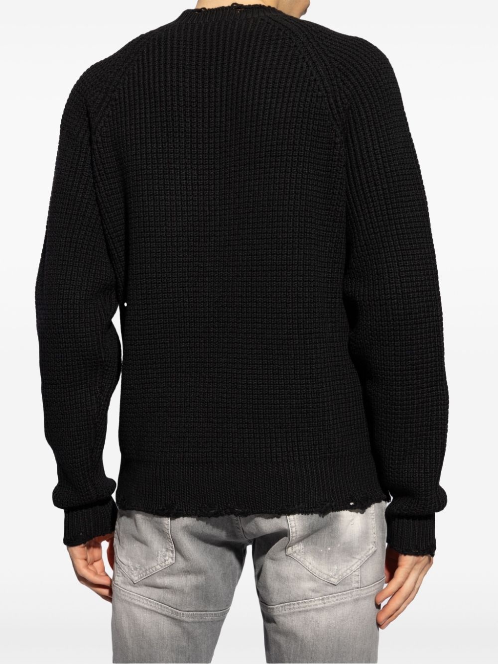 logo-patch waffle-knit jumper - 4