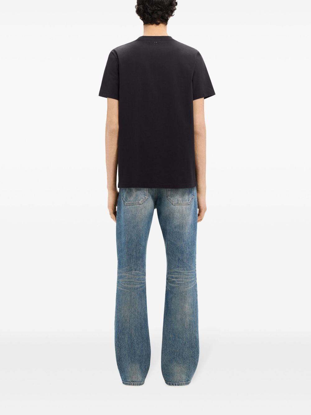 logo-embroidered cotton T-shirt - 3