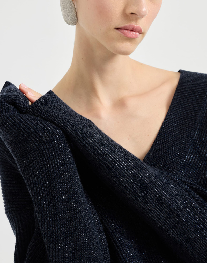 Sparkling cashmere ribbed sweater 4