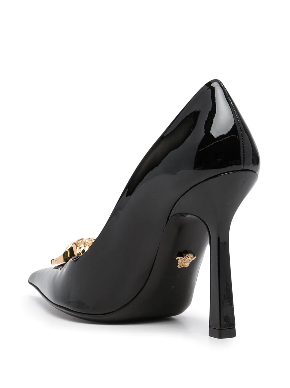 Medusa-plaque leather pumps - 3