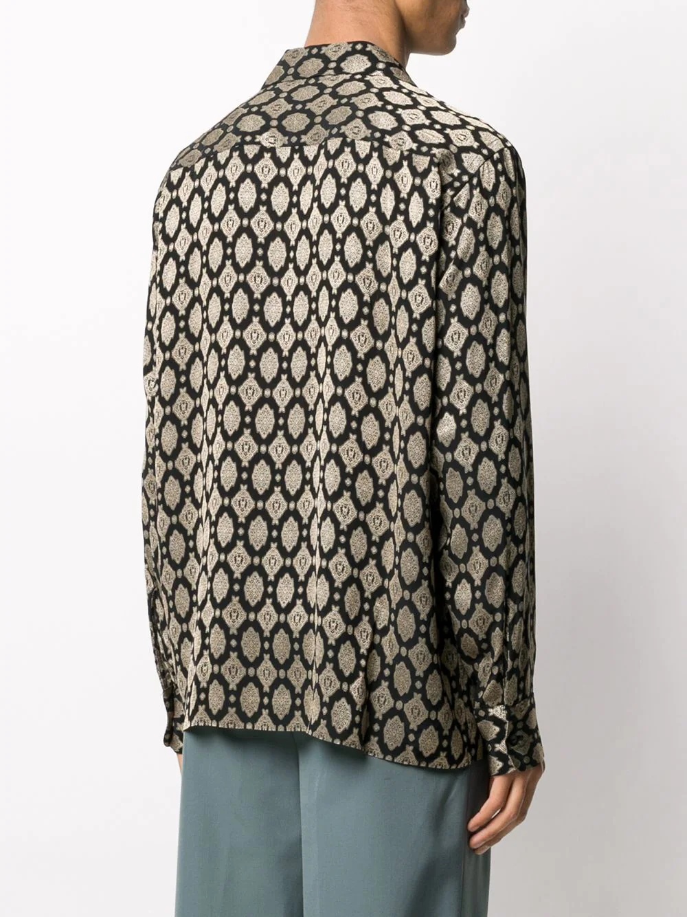 long sleeve baroque print shirt - 4