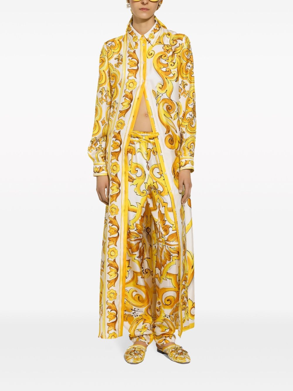 Majolica-print silk dress - 3