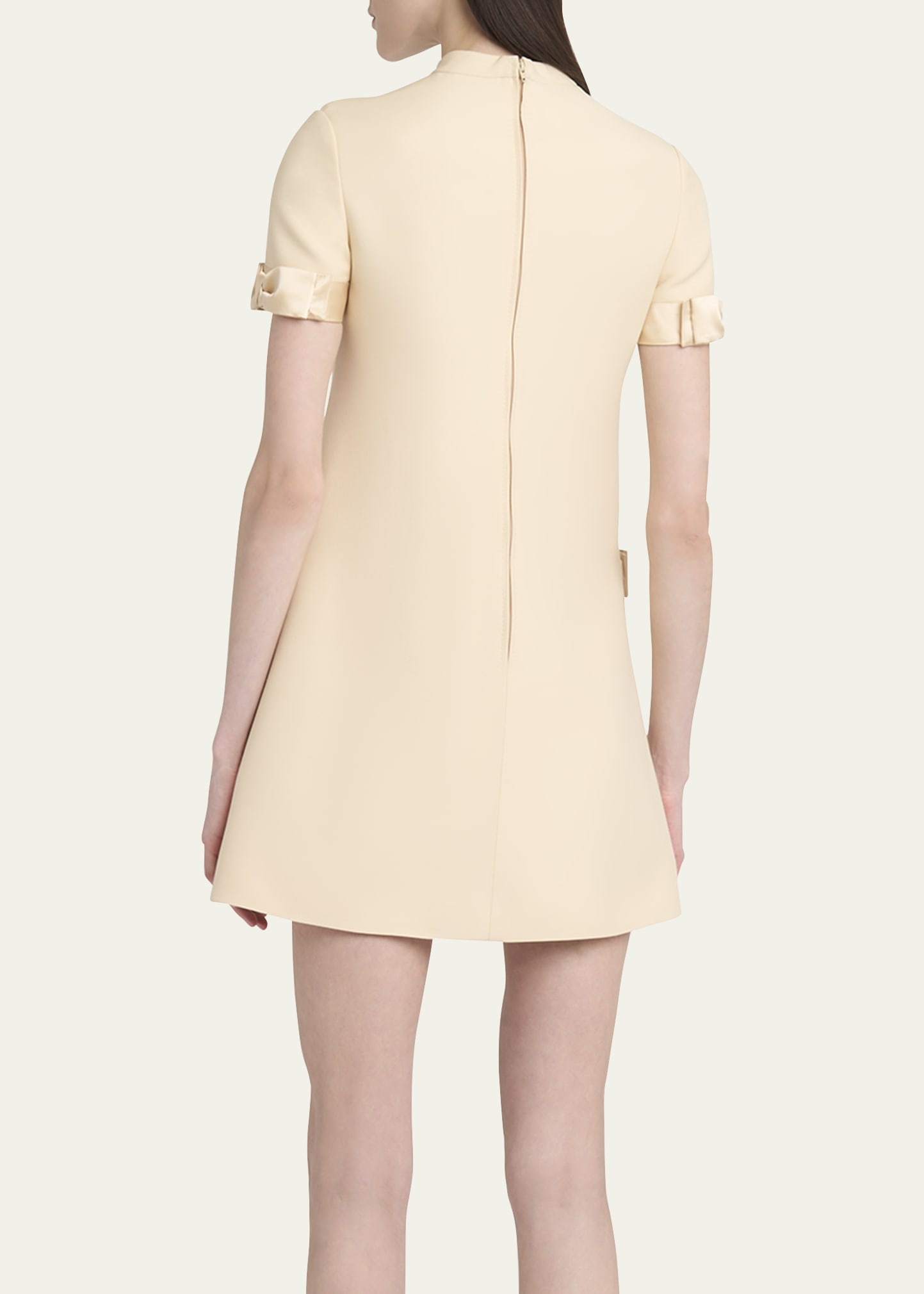 Crepe Couture Mini Dress with Bows - 3