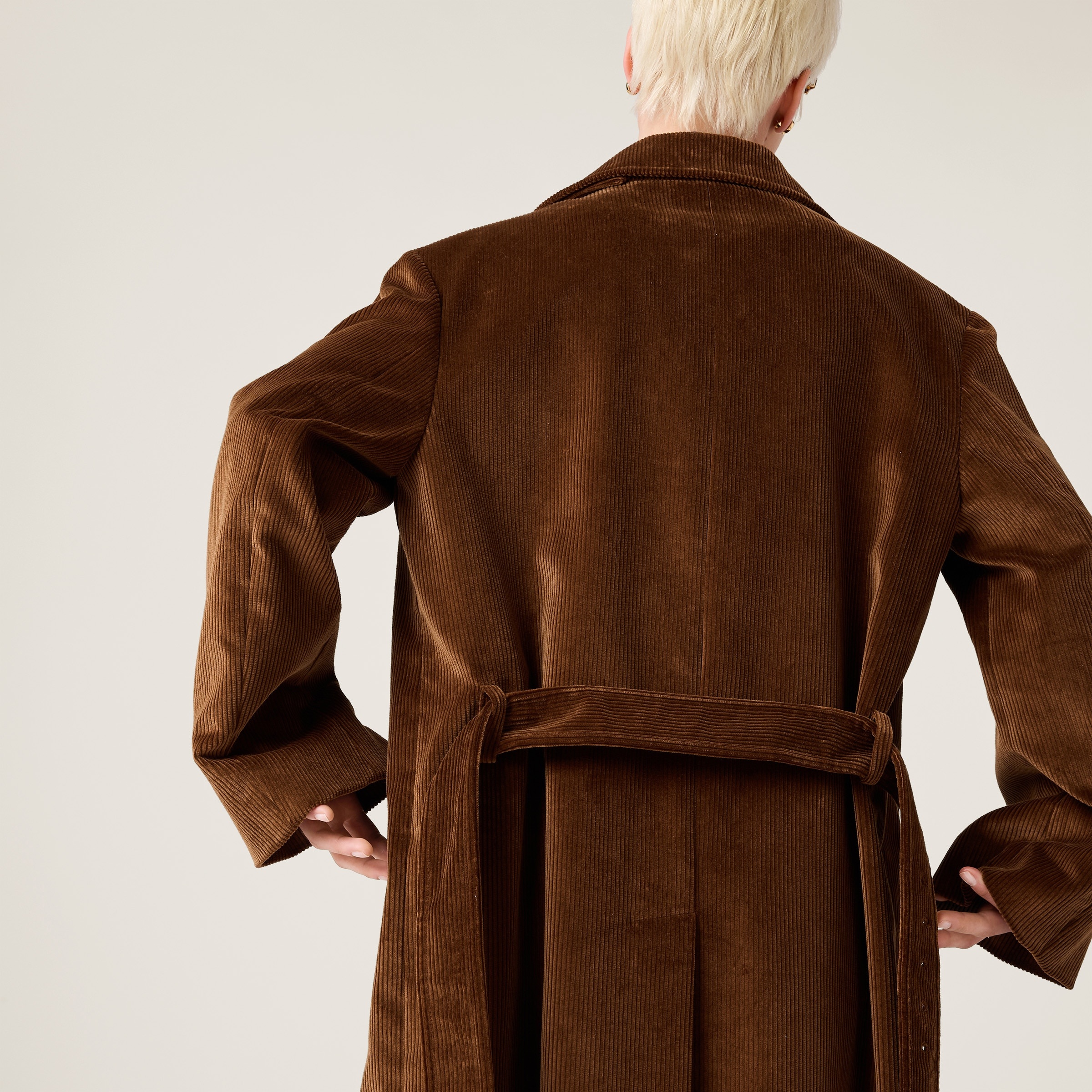 Single-breasted corduroy coat - 5