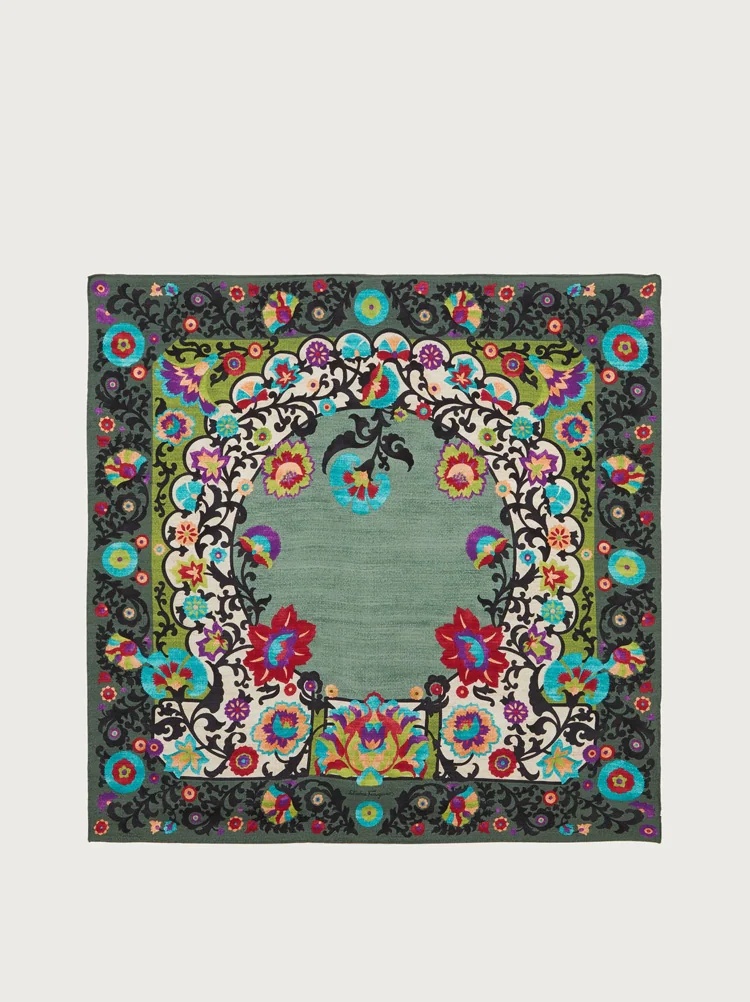 UZBEKISTAN PRINT SILK SCARF - 1