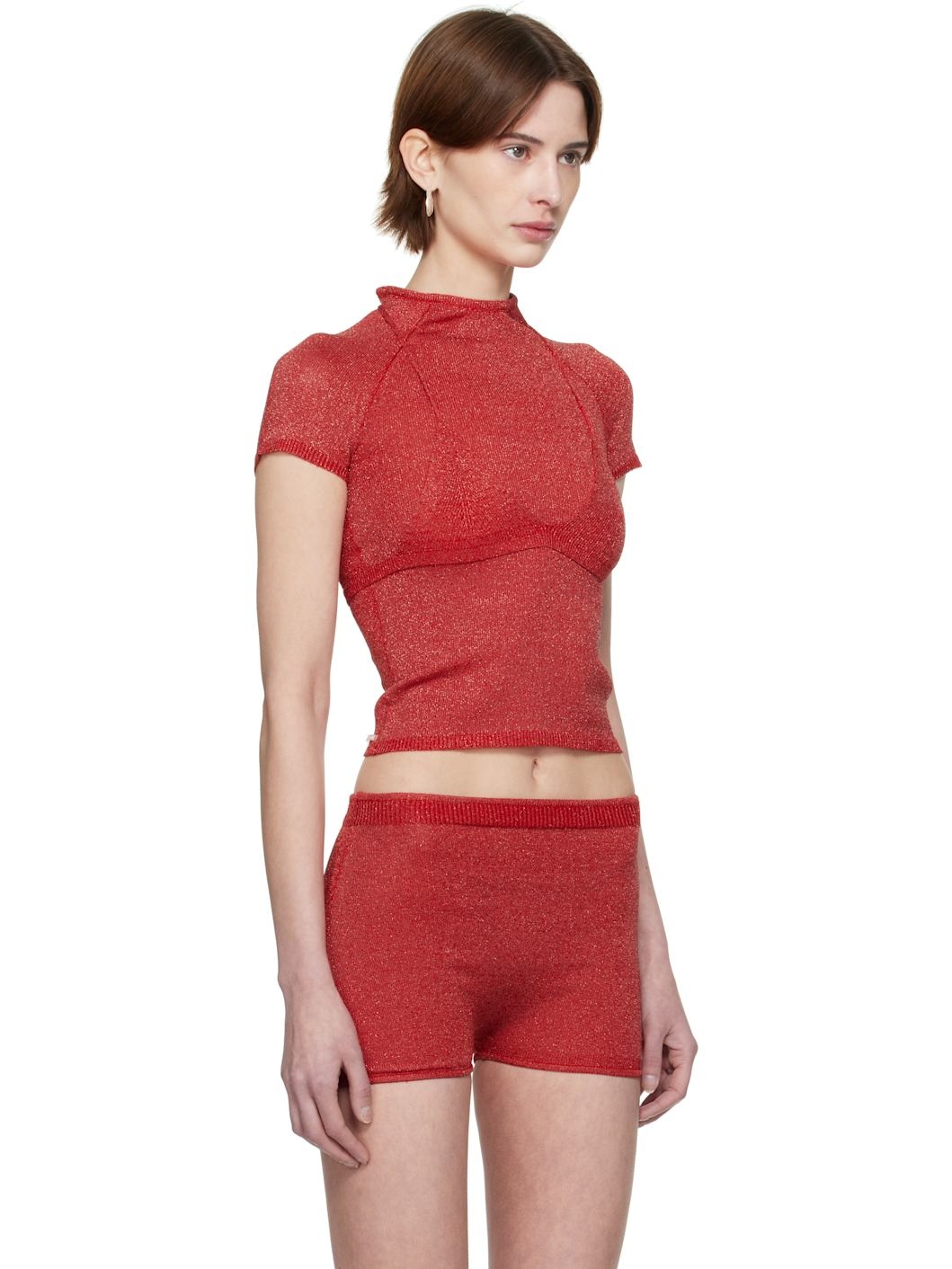 SSENSE Exclusive Red Knitted Malley Bra & Jia Baby T-shirt - 2