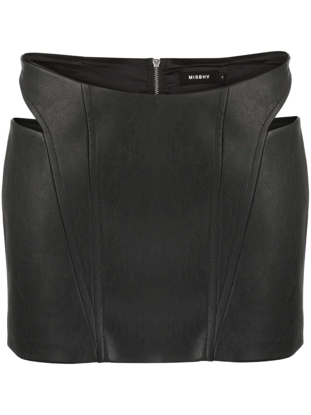 faux-leather cut-out miniskirt - 1