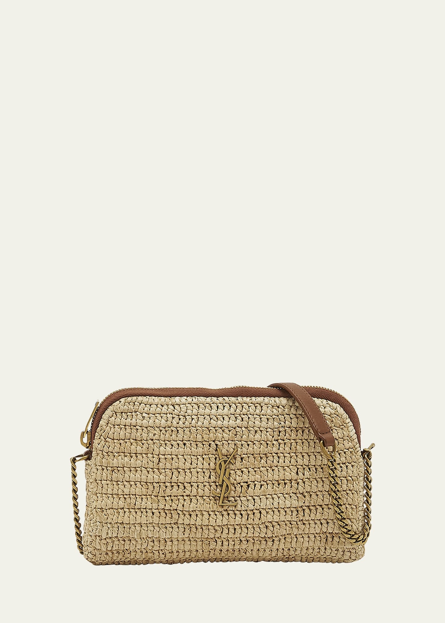 【SAINT LAURENT】ギャビー ジップポーチ ラフィア SAINT LAURENT】ギャビー ジップポーチ ラフィア (Saint Laurent