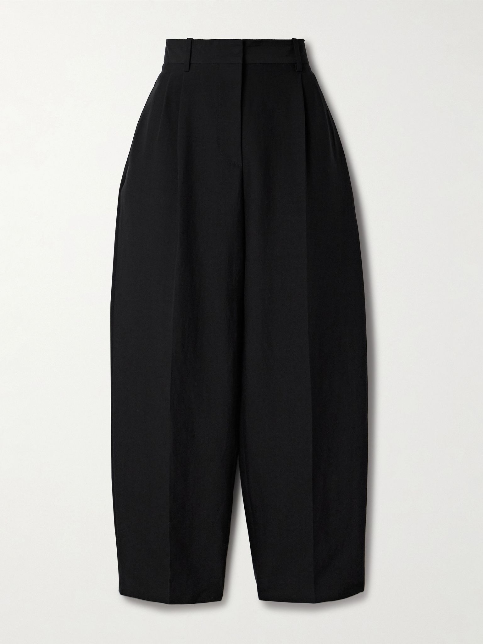 Lilas pleated wool-blend twill tapered pants Black - 1