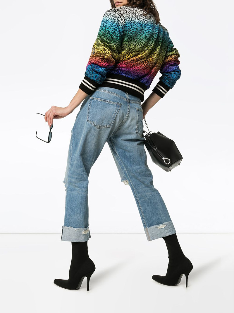 AMIRI leopard rainbow bomber jacket outlook