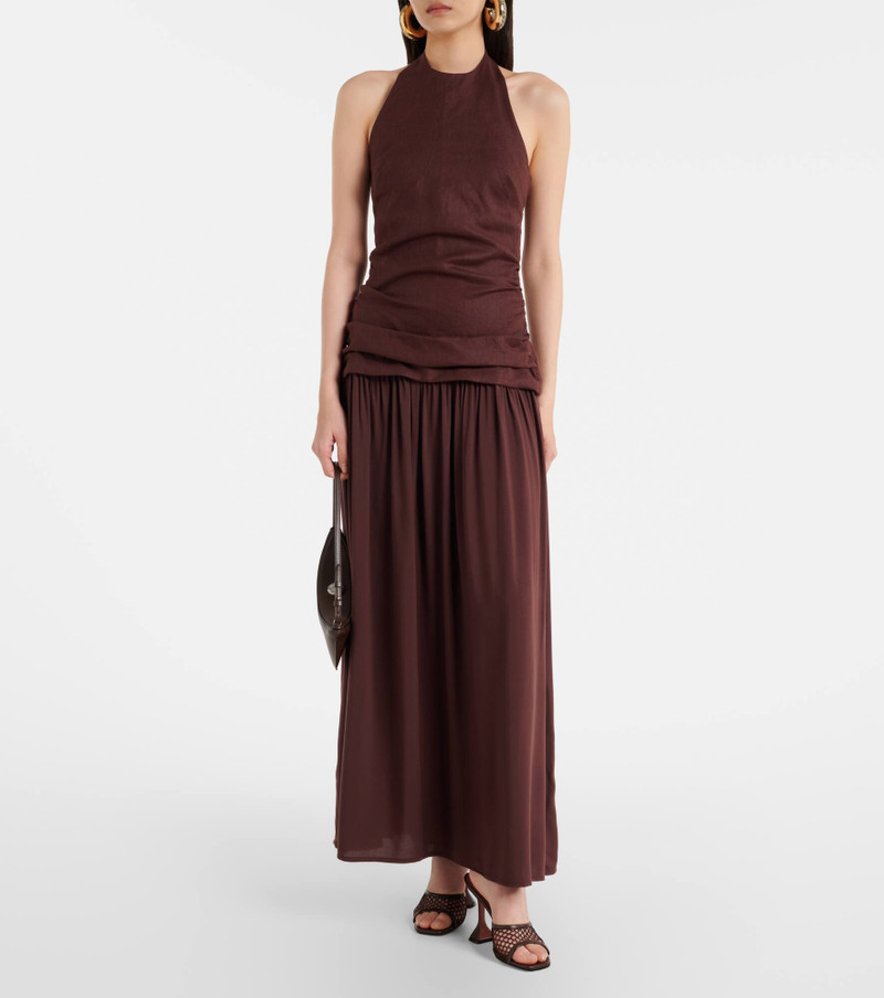 FAITHFULL Tali halterneck linen maxi dress outlook