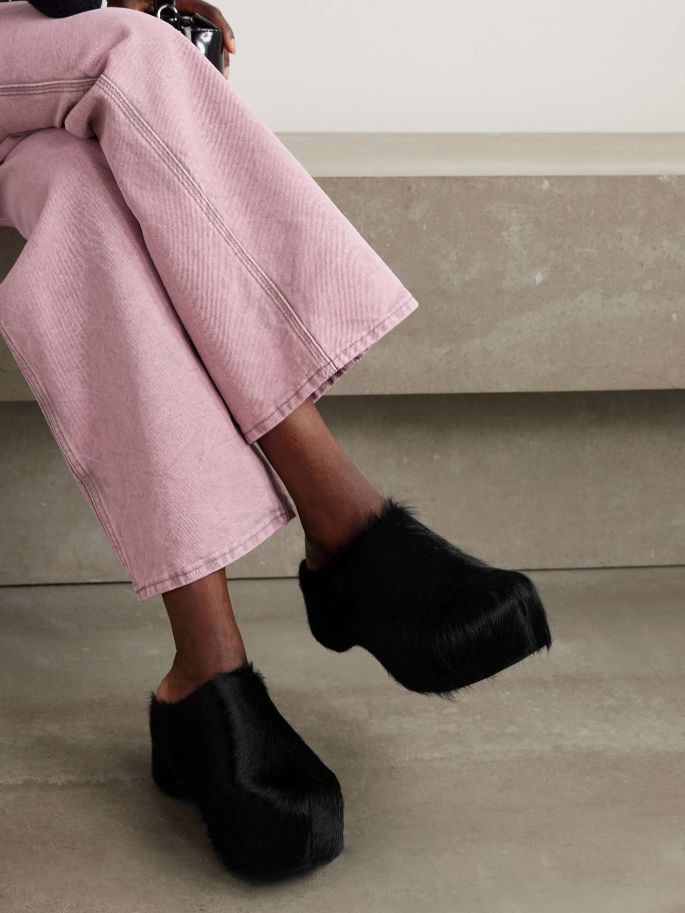 Sabot calf hair platform clogs - 2