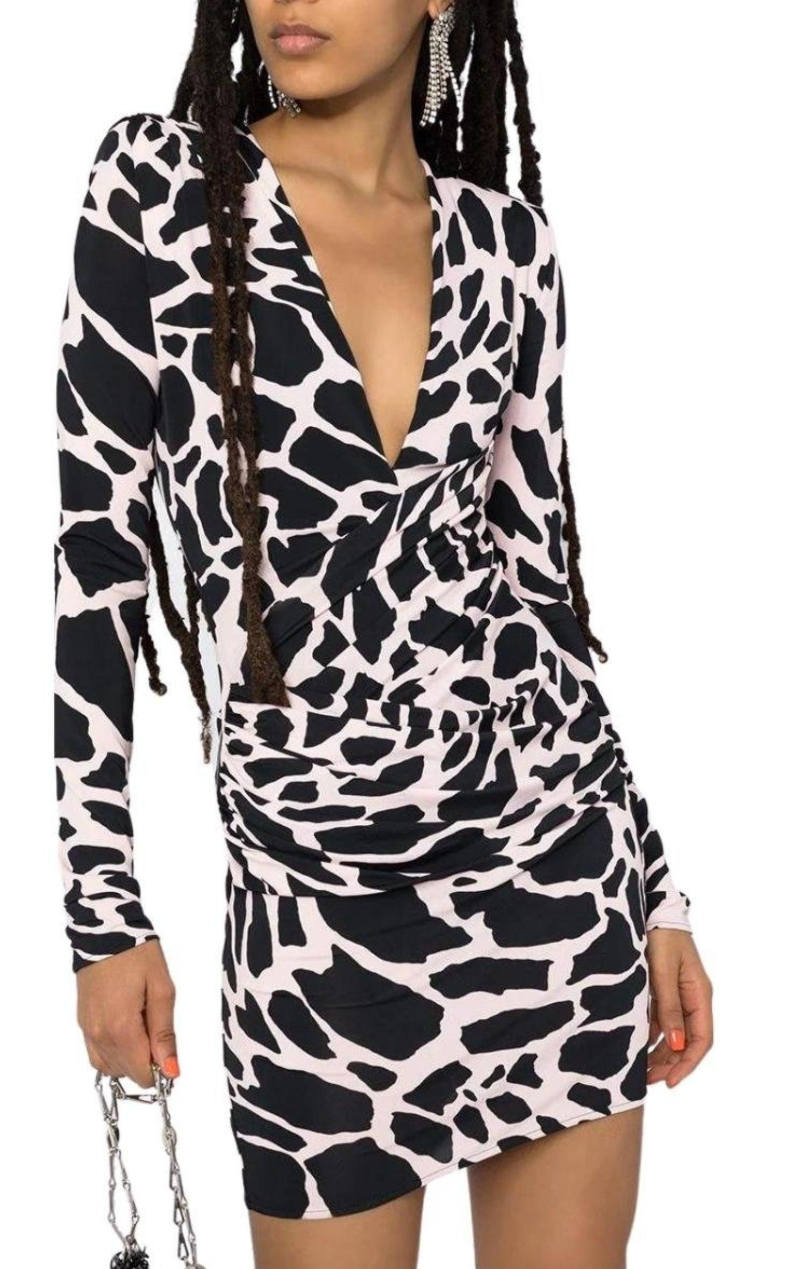 Giraffe Print Mini Dress - 5