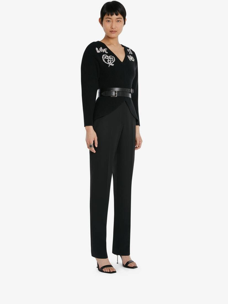 Wool Tree Graffiti Jumper in Black/crystal 3