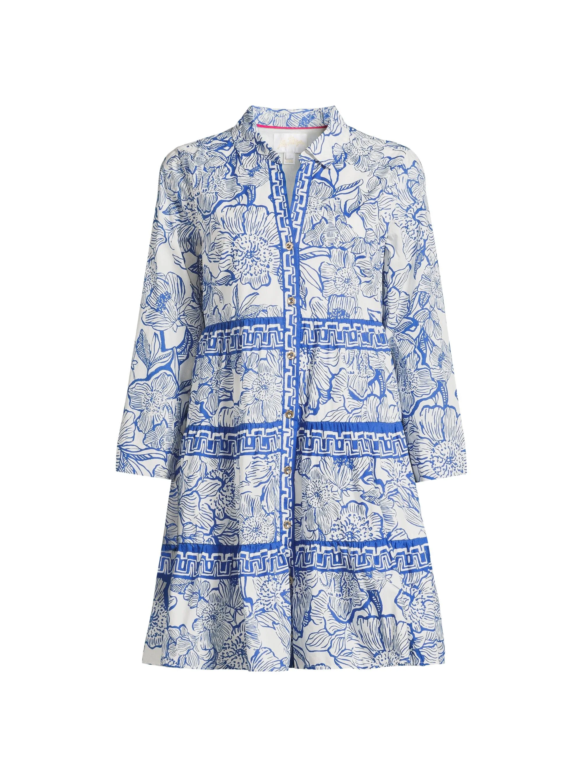Women's Angie Floral Mini-Shirtdress - Coconut Unforgettable - 1