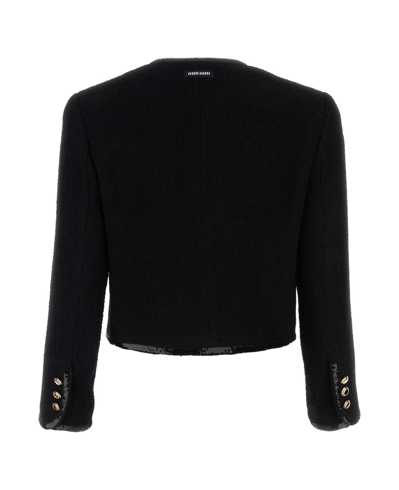 Black Tweed Blazer - 2