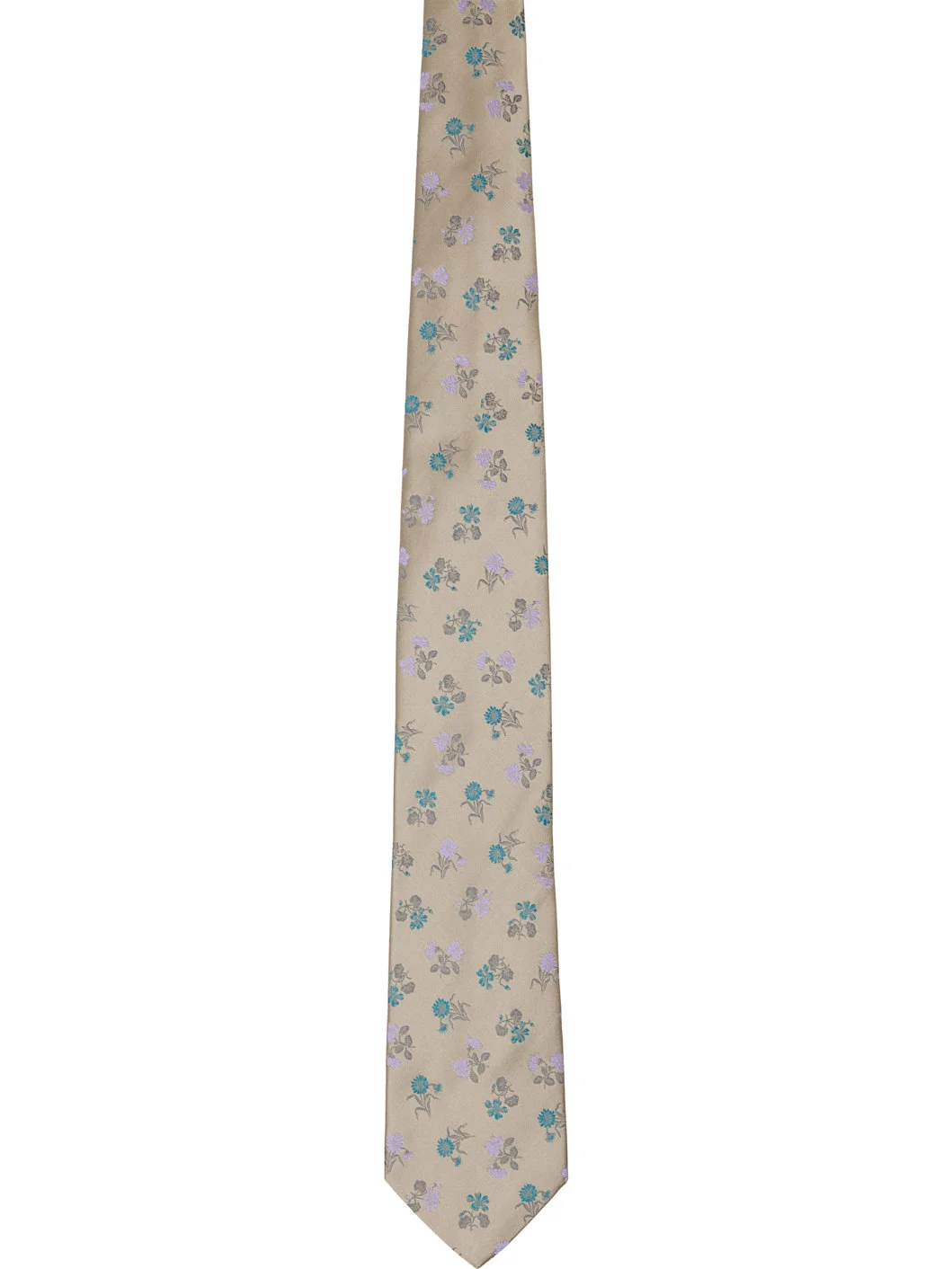 Beige Floral Tie - 1