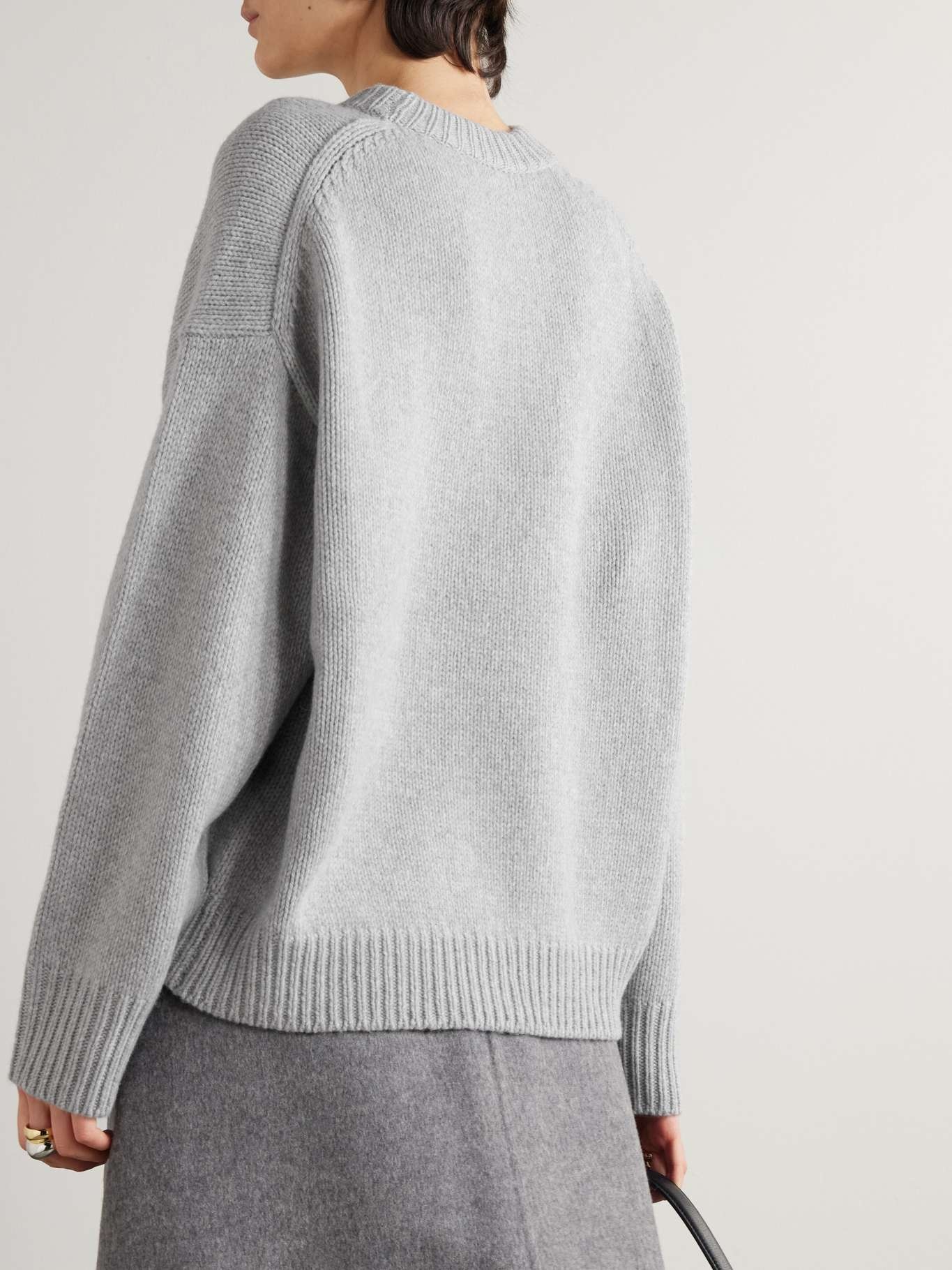 Oversized wool and cashmere-blend sweater Gray - 3