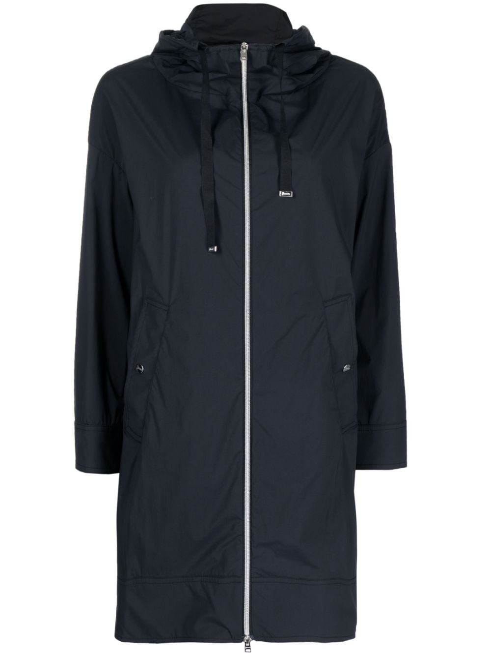 drawstring-hood zip-up jacket - 1