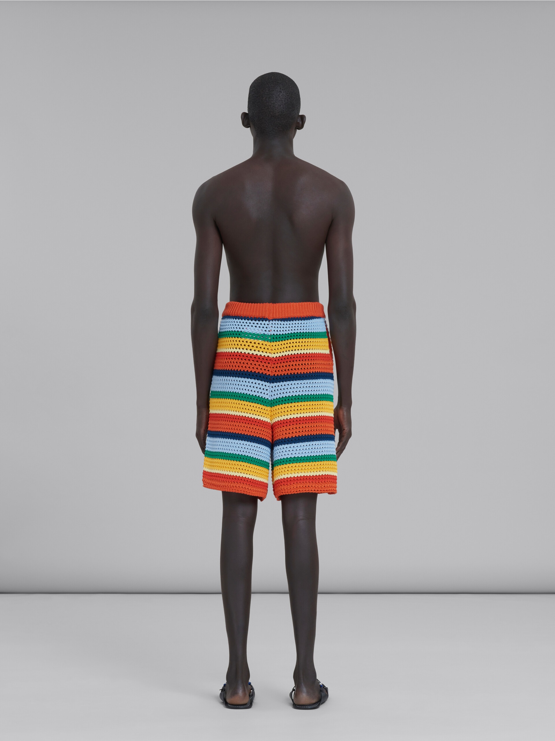 MARNI X NO VACANCY INN - MULTICOLOUR COTTON-KNIT BERMUDA SHORTS - 3